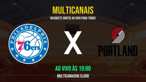 Assistir 76ers x Trail Blazers Ao Vivo Online 15/03/2026 Ao Vivo Online Grátis 24 Horas HD