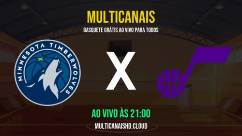 Assistir Timberwolves x Utah Jazz Ao Vivo Online 18/03/2026 Ao Vivo Online Grátis 24 Horas HD